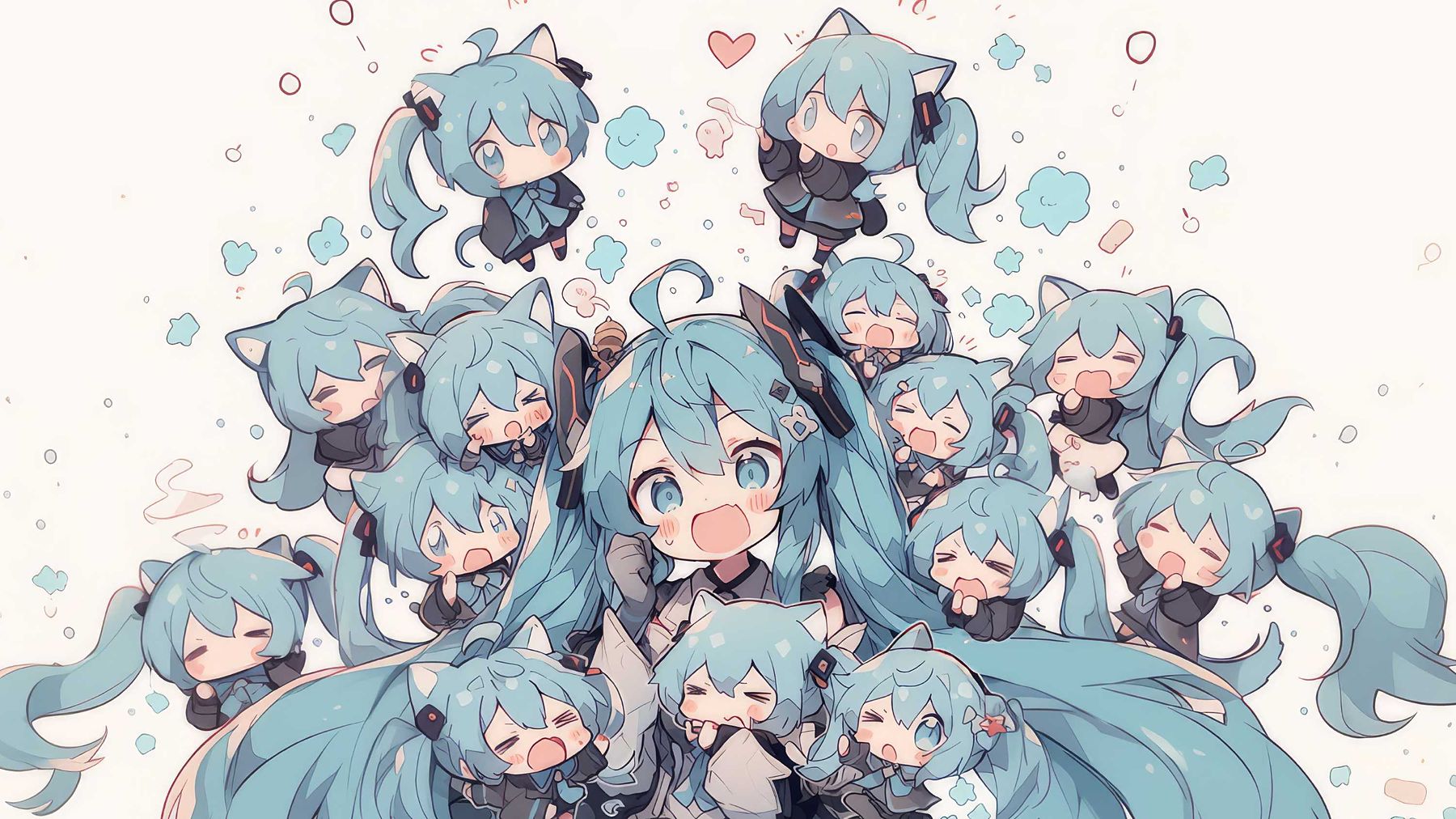 初音未来主题壁纸：Q 版初音合集